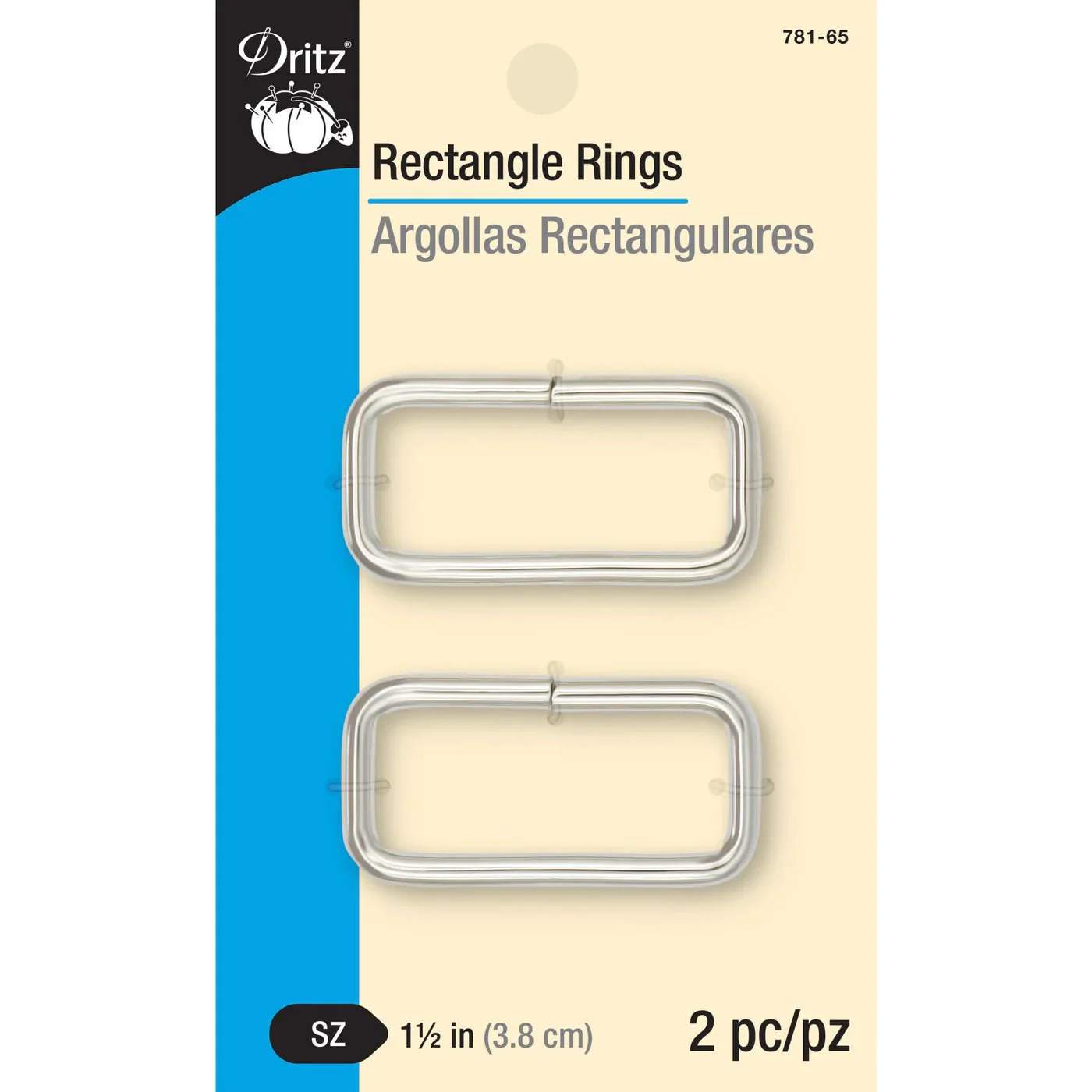 1-1/2" Rectangle Rings / Silver