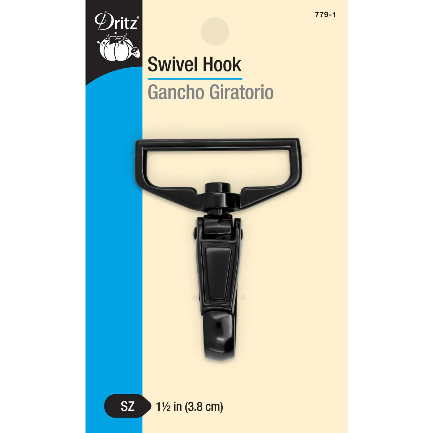 1-1/2" Swivel Hook, Black / Black