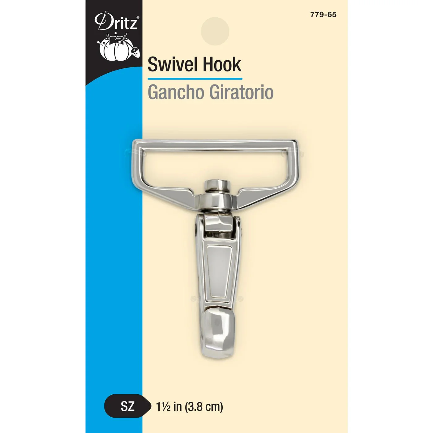 1-1/2" Swivel Hook, Black / Silver