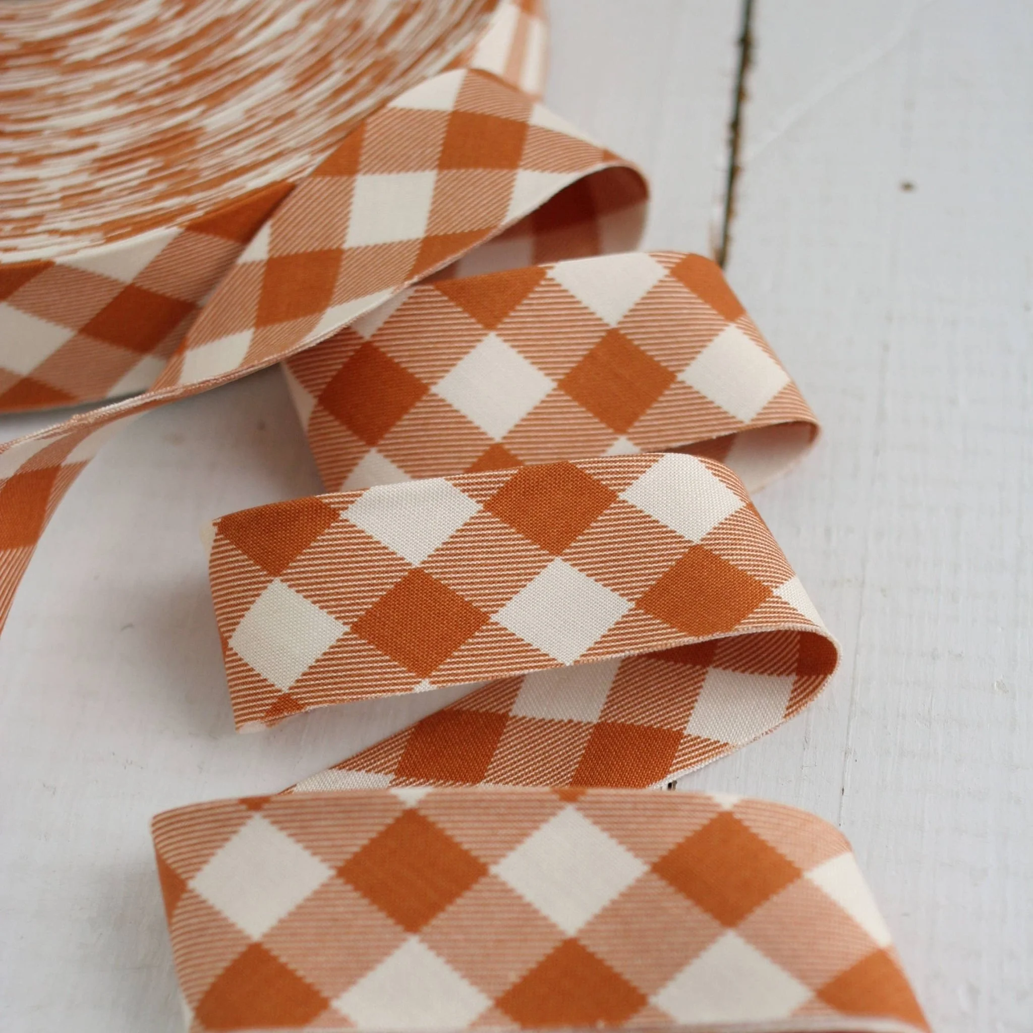 2.5" Bias Quilt Binding / Pecan Gingham - Image 3