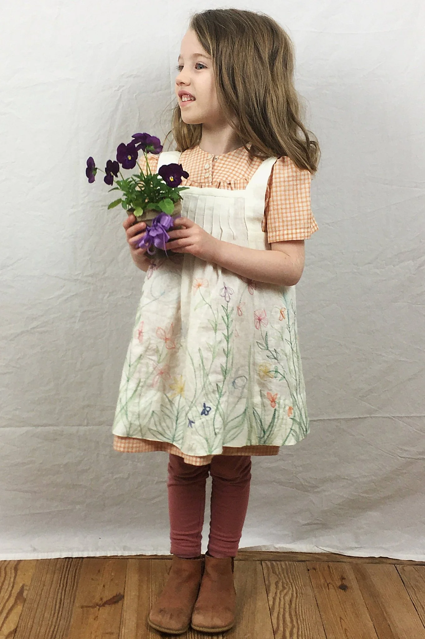 213 Child's Prairie Dress & Pinafore / Printed Pattern - Image 6
