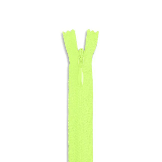 22" #2 Invisible Nylon Zipper / Flourescent Green (872)