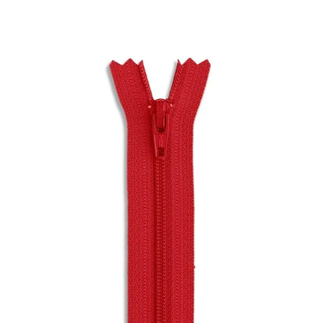 22" #3 Nylon Coil Non-Separating Zipper / Red (519)