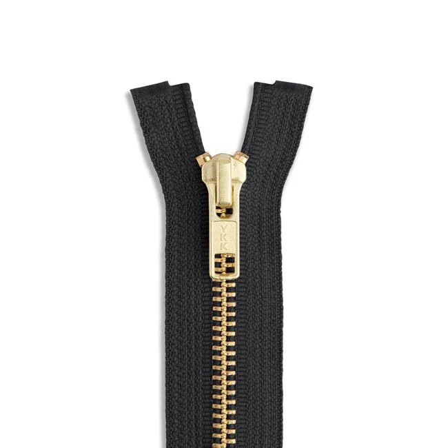 #5 18" Brass Jacket Zipper / Black (580)