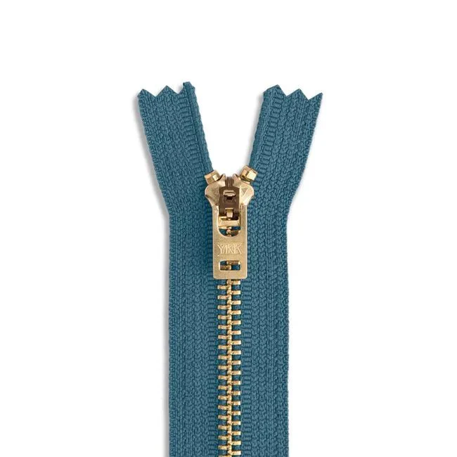 #5 9" Brass Jean Zipper / Medium Blue (839)