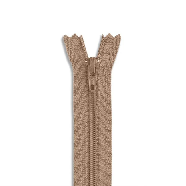 7" #3 Nylon Coil Non-Separating Zipper / Camel 007