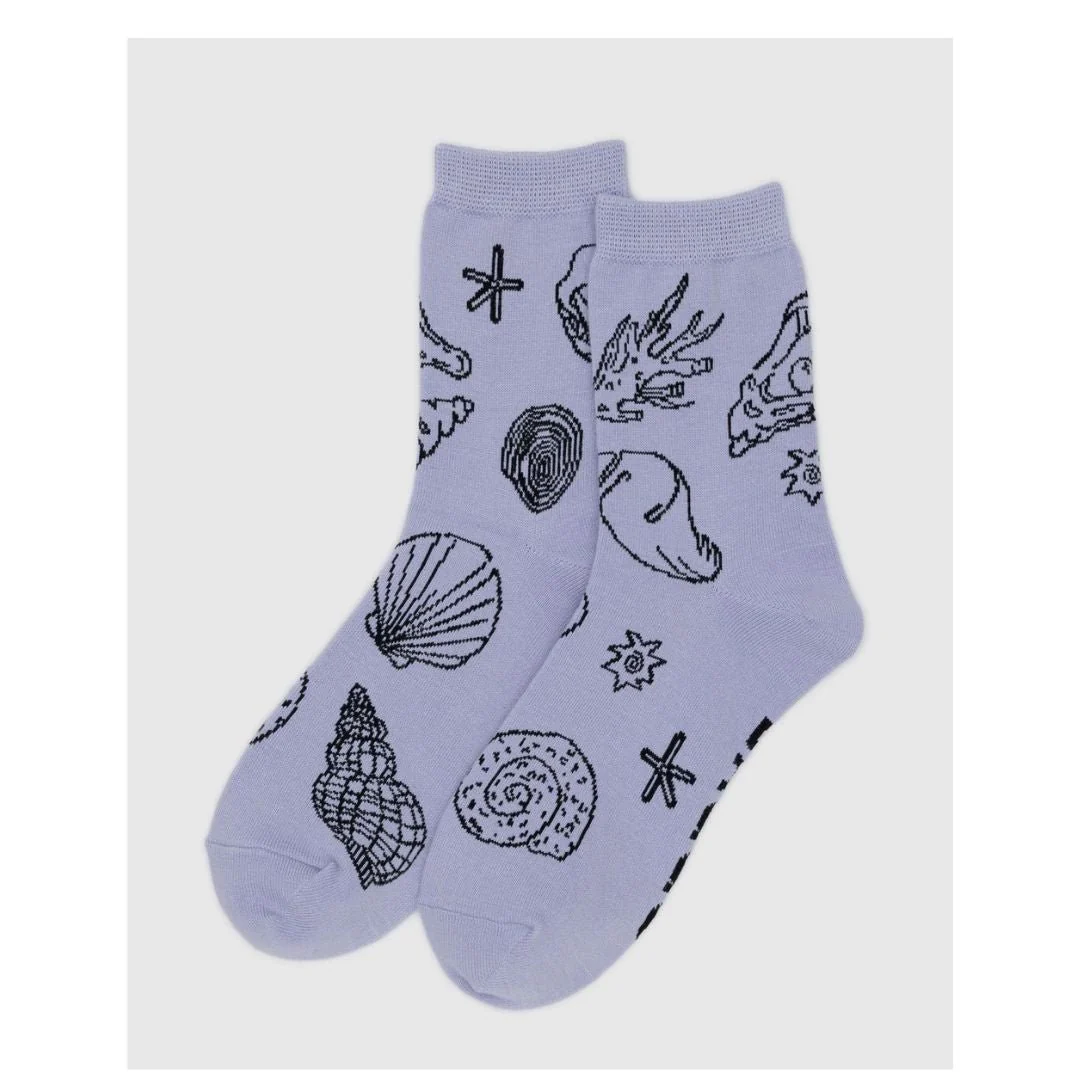 Baggu Crew Sock / Shells Light Blue