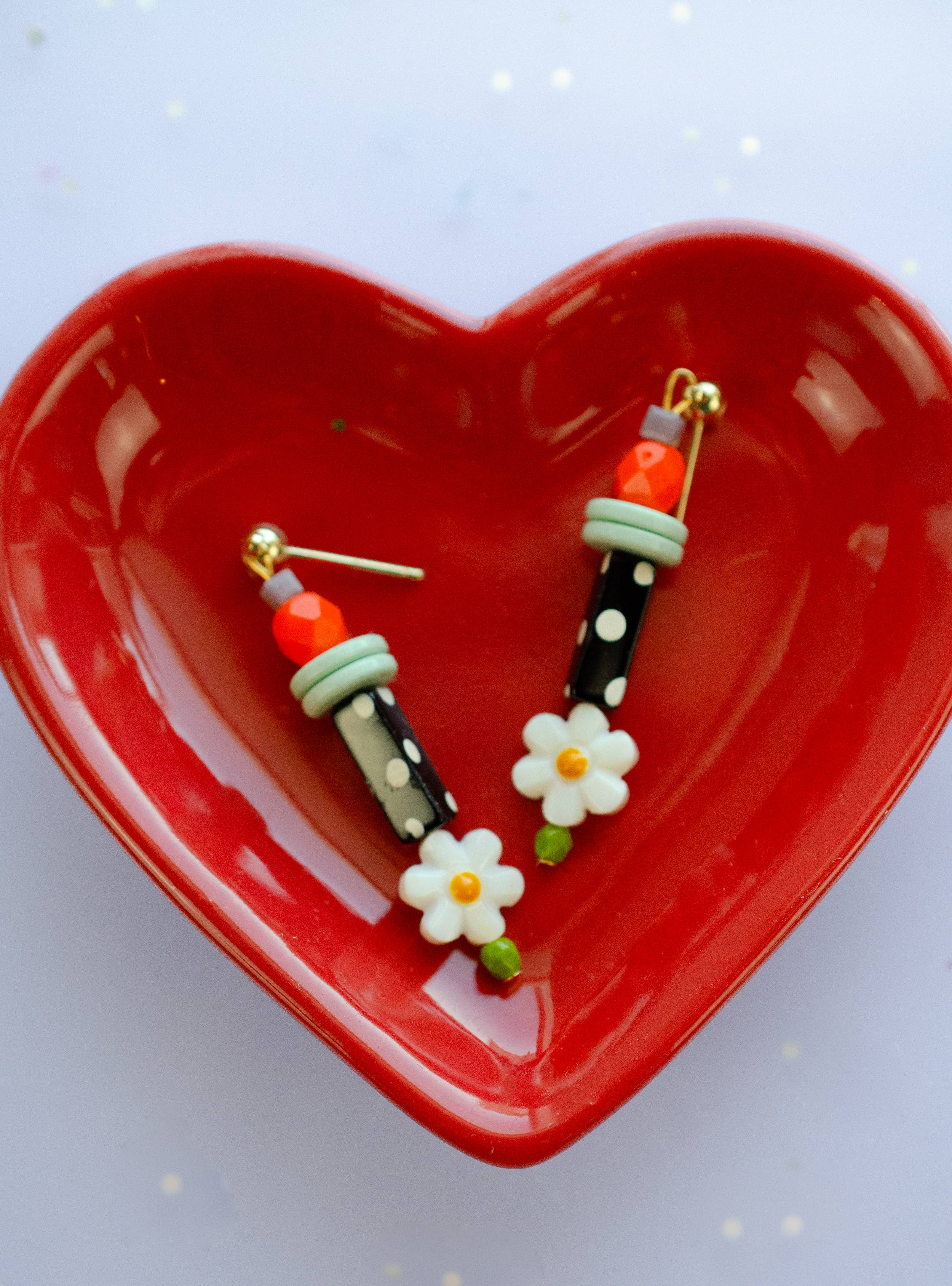 Black and White Polka Dot Earrings - Image 7