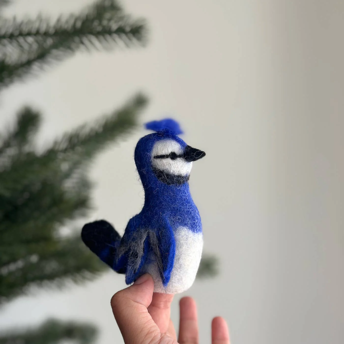 Felt Finger Puppet / Blue Jay