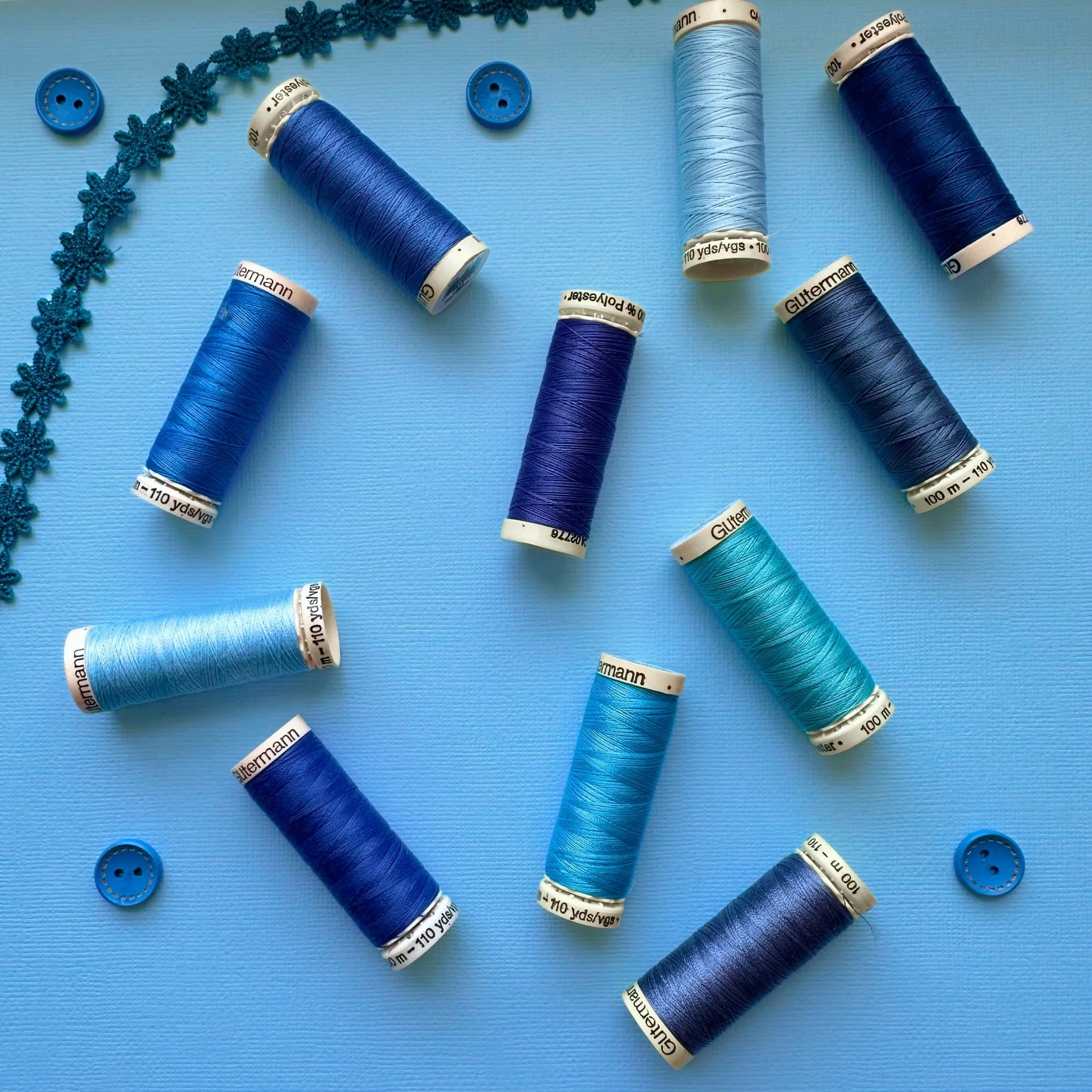Blue & Turquoise Sew-all Thread 100m / 252 Dark Blue