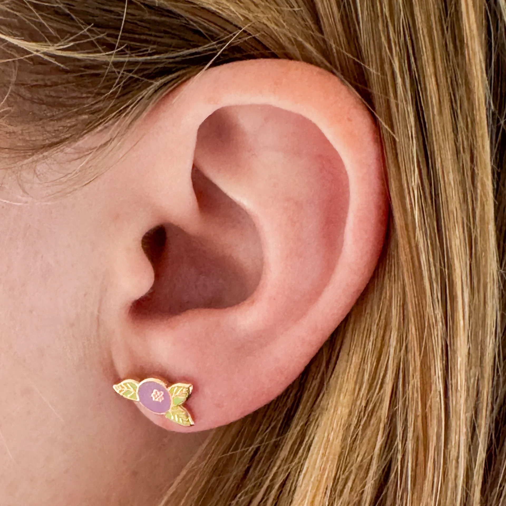 Blueberry Enamel Earrings - Image 2