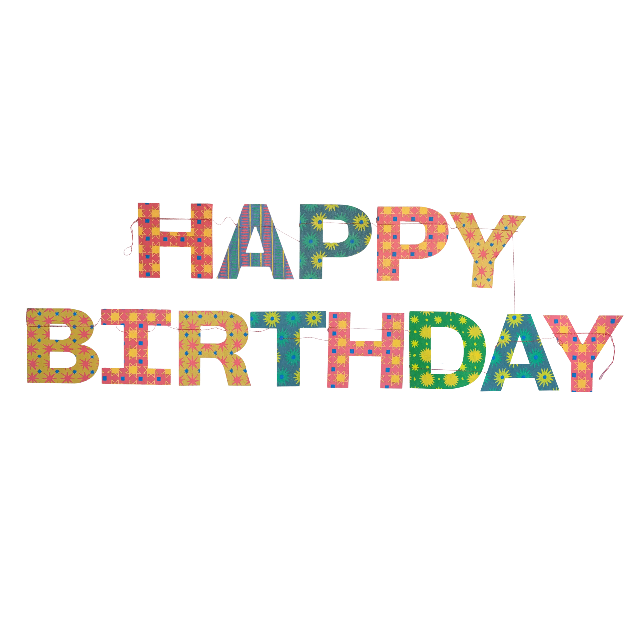 Happy Birthday Sewn Garland - Image 2