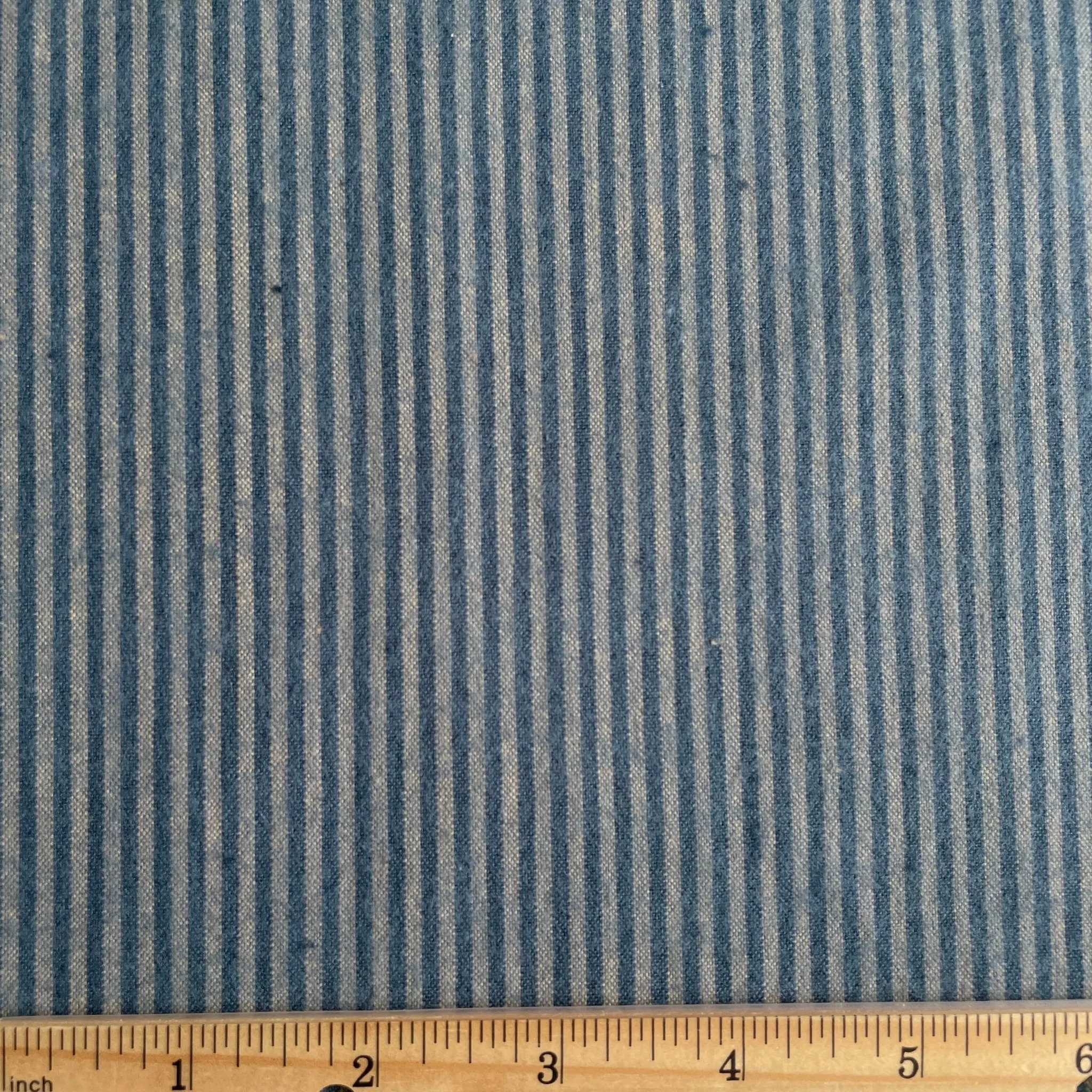 Brushed Cotton Stripe / Denim - Image 3