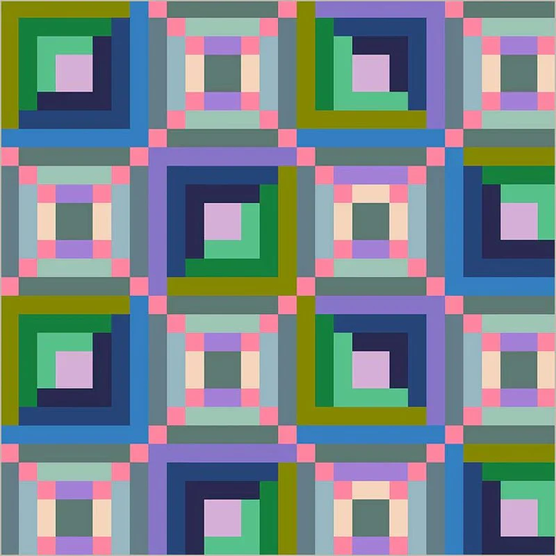 Canvas & Co. / Log Cabin / Periwinkle / Canvas - Image 2