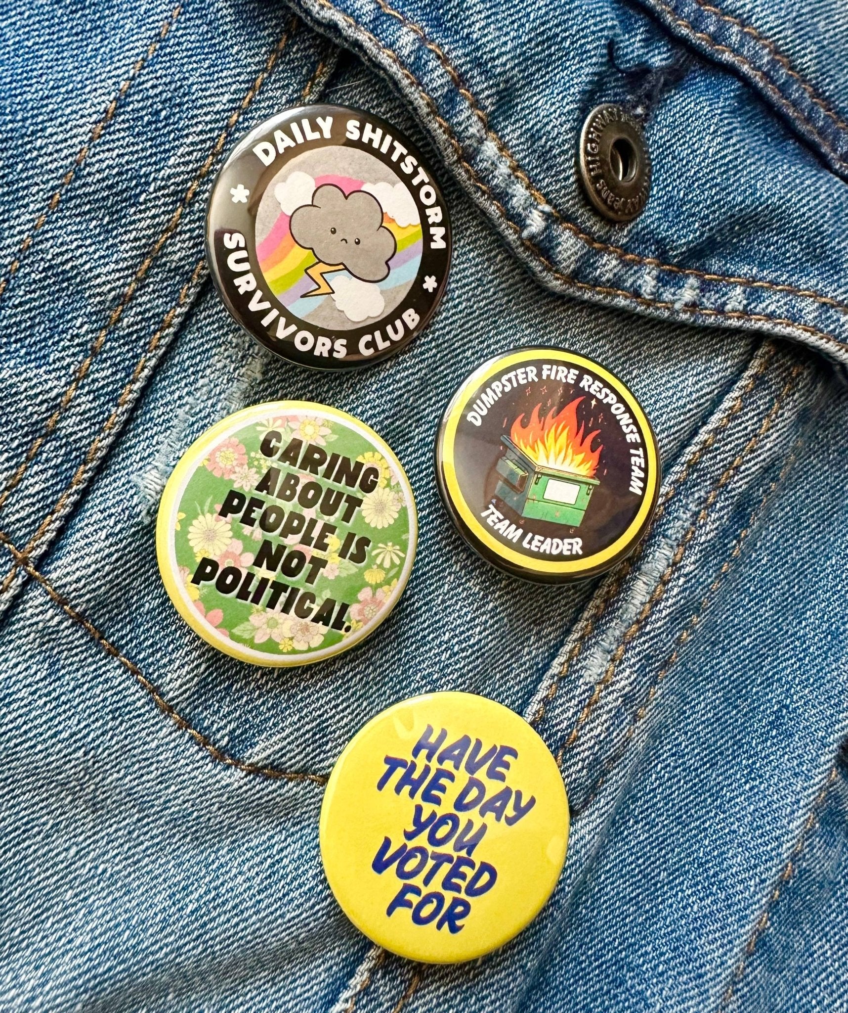 Caring About People Is Not Political Button - Image 4