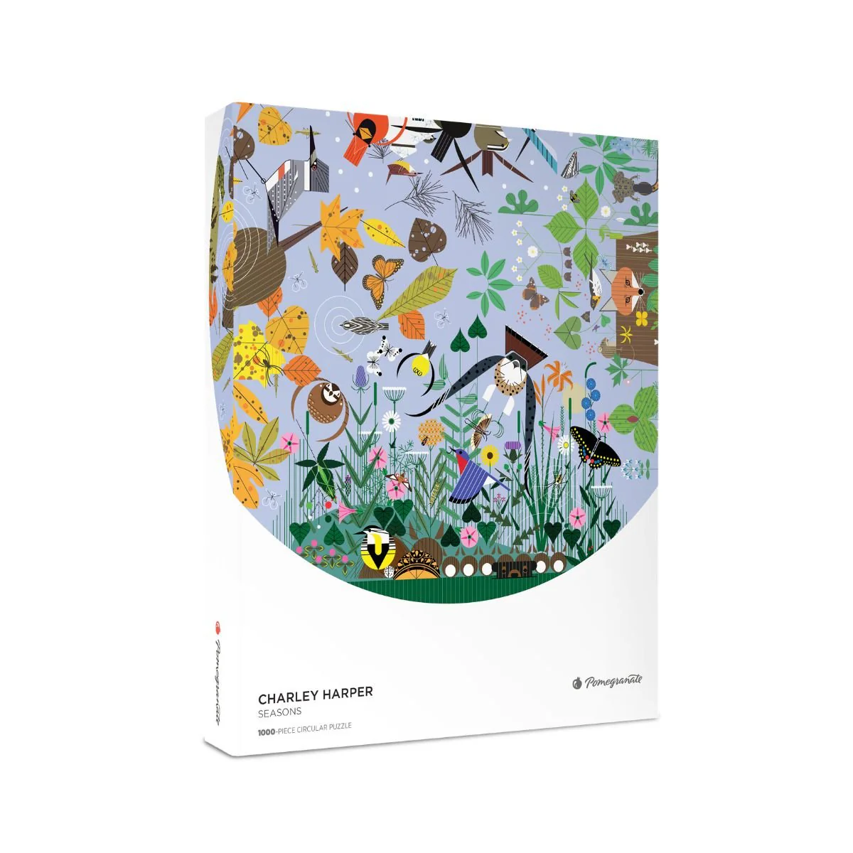 Charley Harper: Seasons 1000-Piece Circular Jigsaw Puzzle