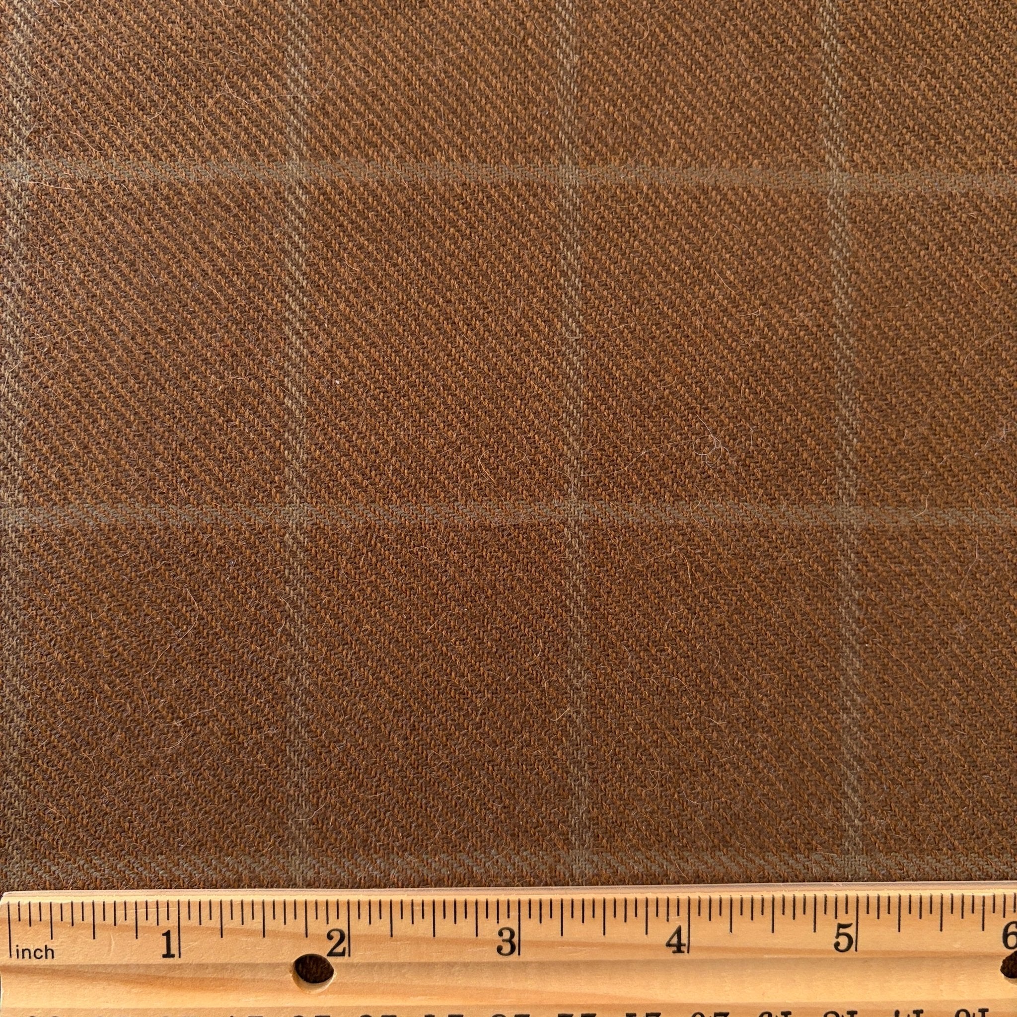Cinnamon Windowpane Wool Twill - Image 3