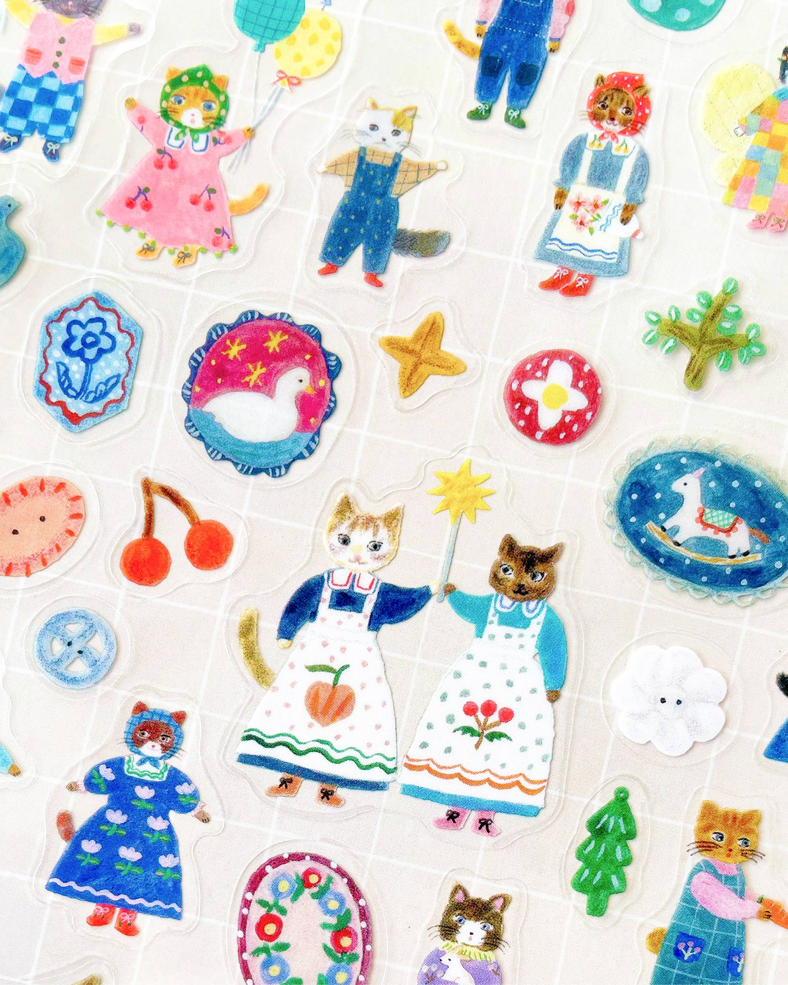 Clear Sticker Sheet / Cats and Buttons - Image 3