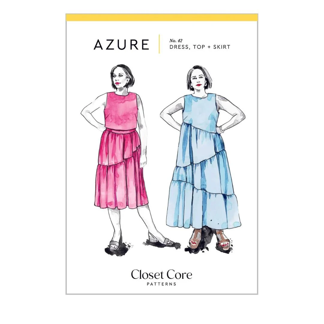 Azure Dress, Top, and Skirt / Printed Pattern