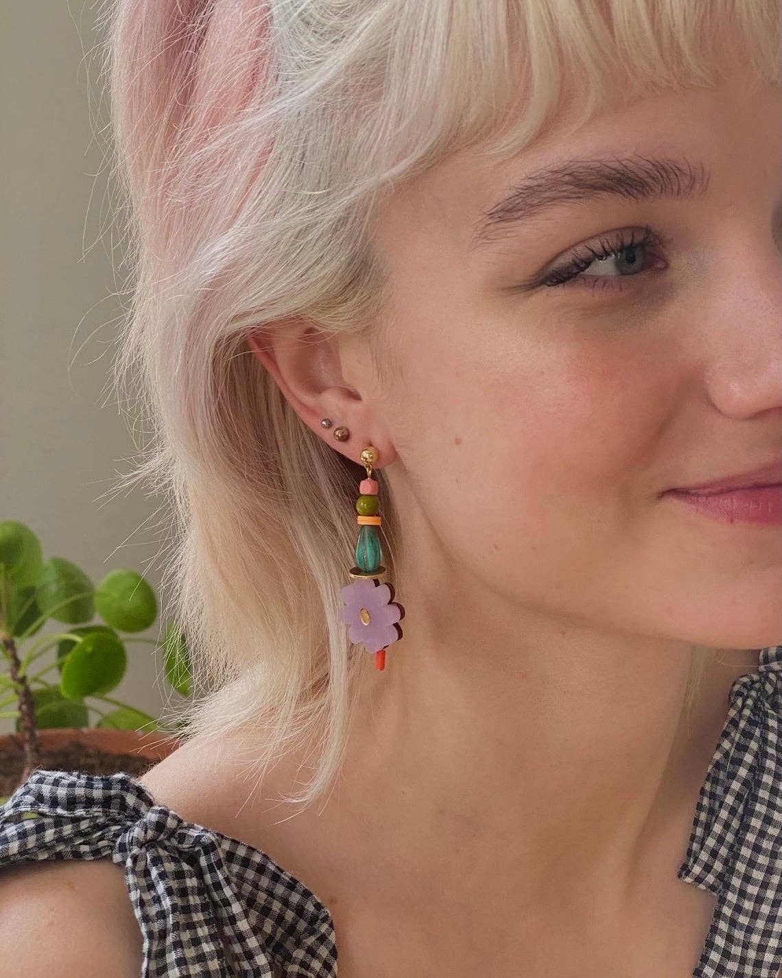 Colorful Acrylic Mix and Match Flower Earrings / Style 1 and 4 - Image 4