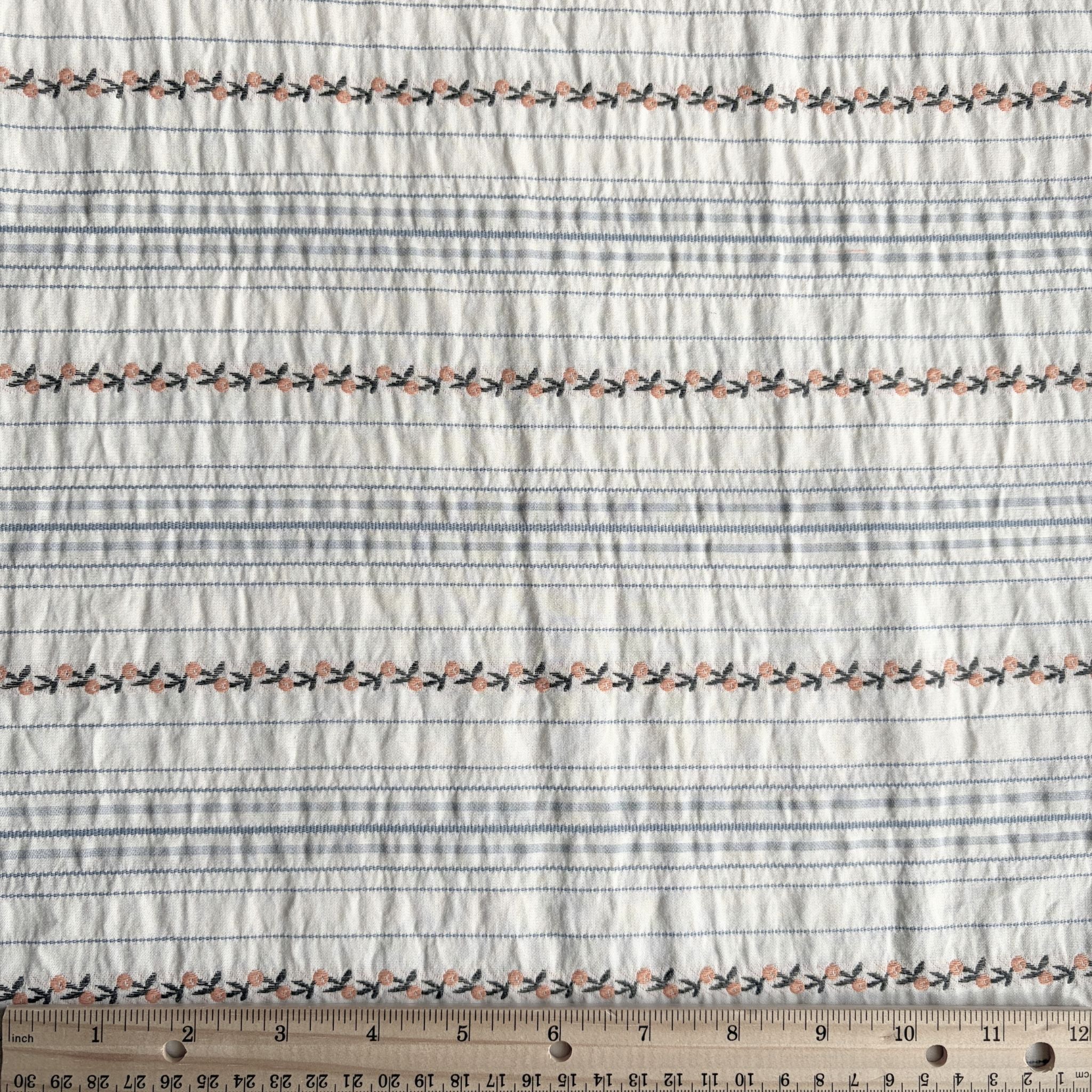Cottage Garden Stripe / Peachy Blooms - Image 4