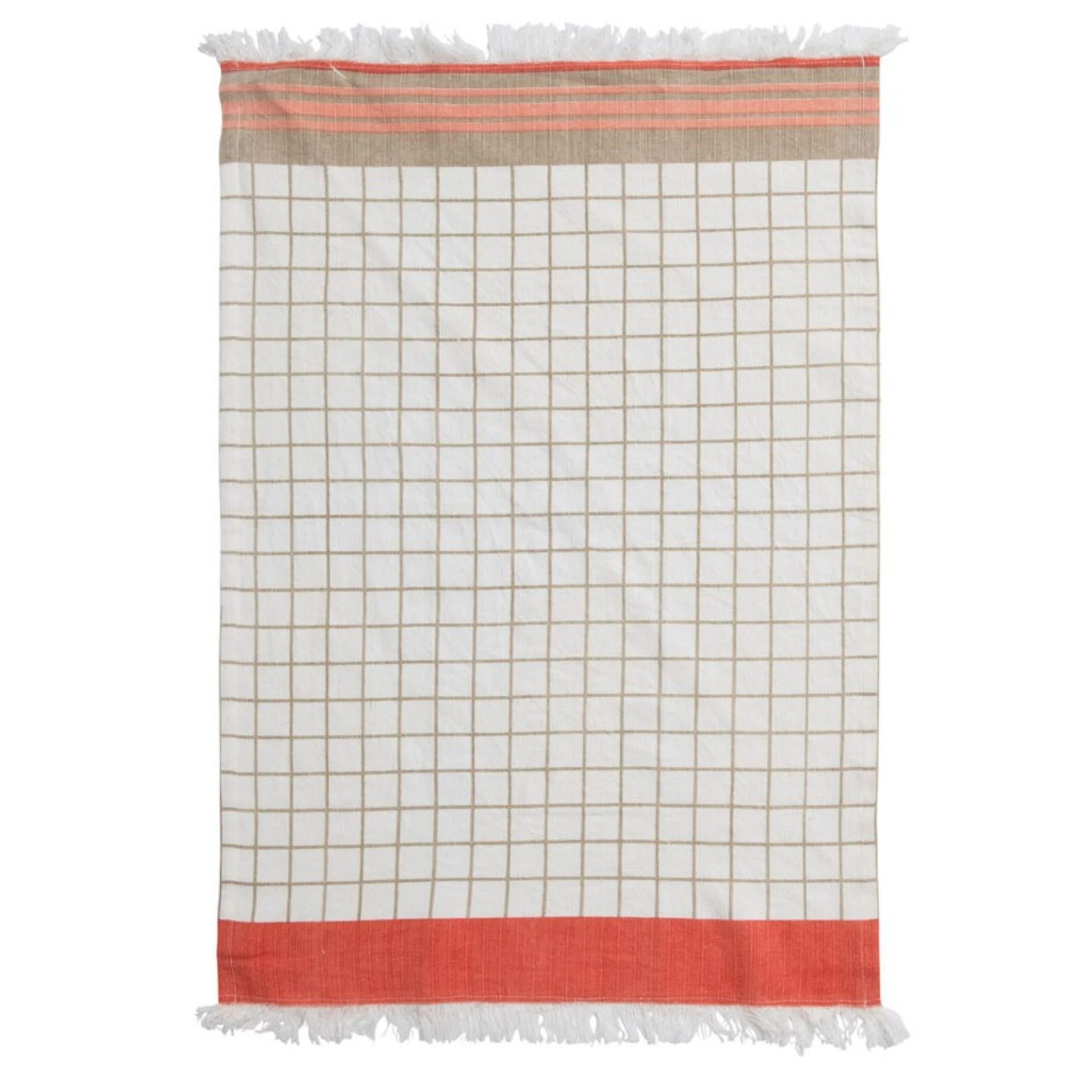 Cotton Tea Towel with Pattern, 2 Styles / Printed Plain Weave Grid