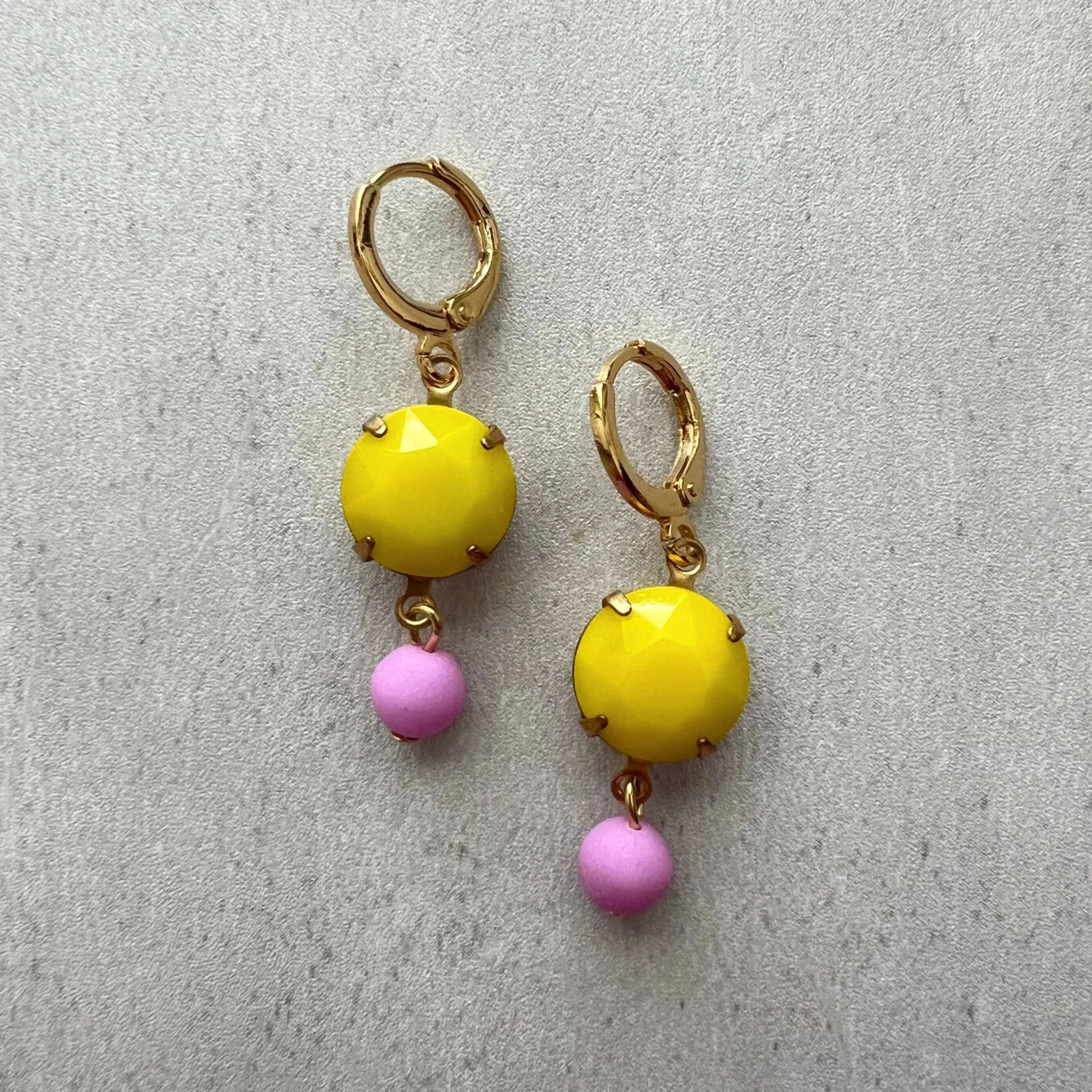 Vintage Orchid Lemon Drop Earrings