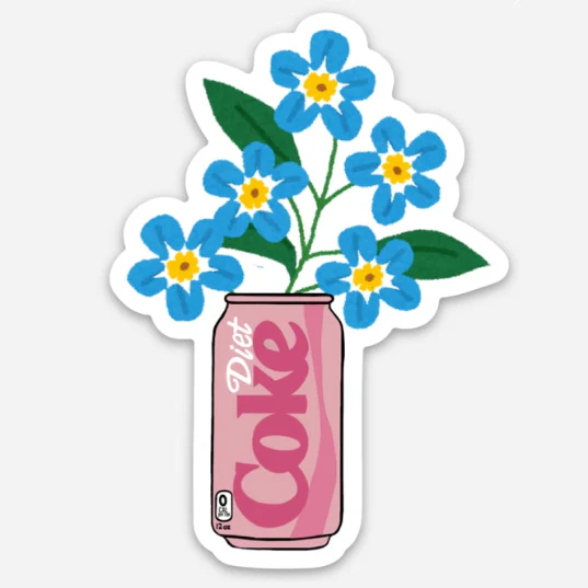 Diet Coke Flower Can Sticker