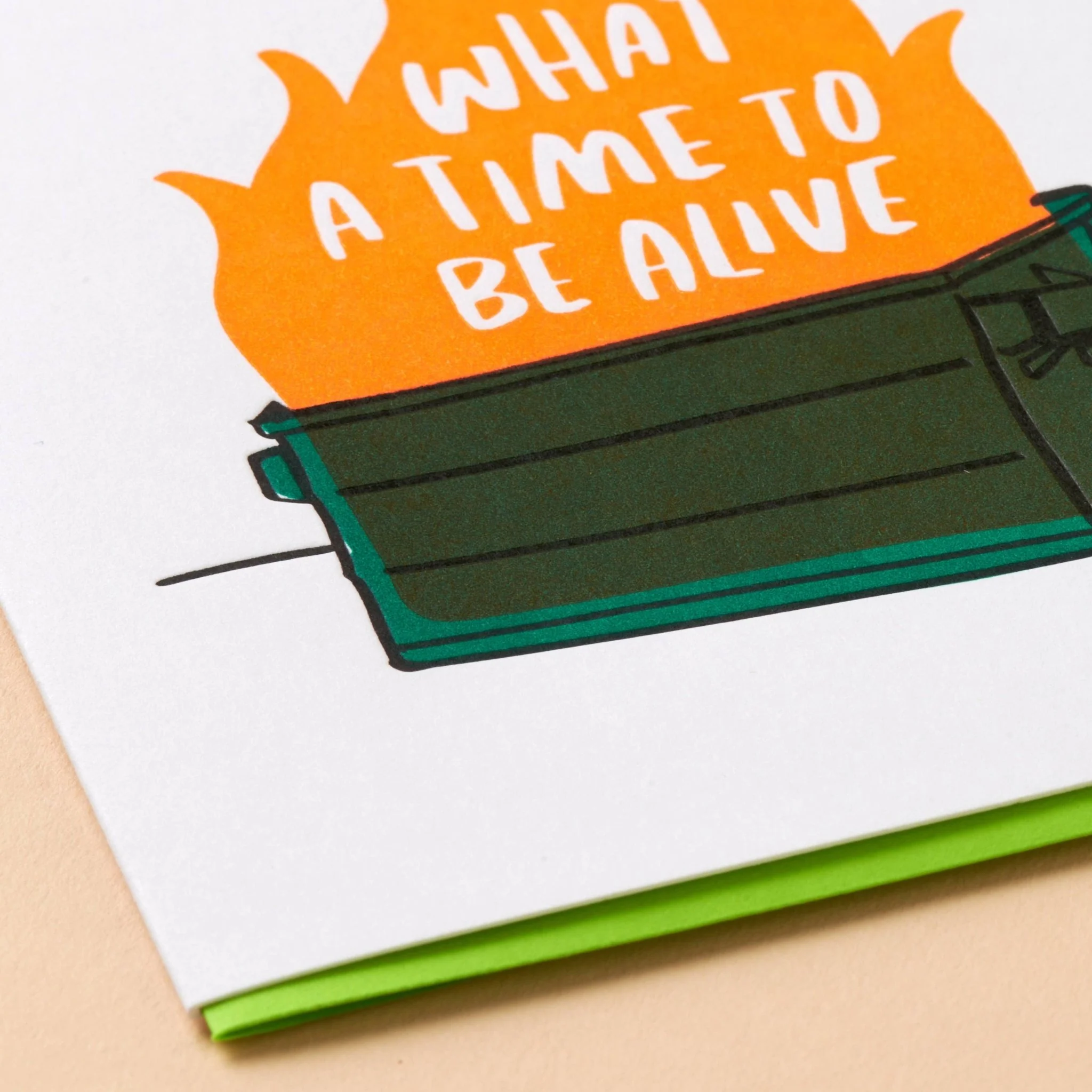 Dumpster Fire Letterpress Greeting Card - Image 2
