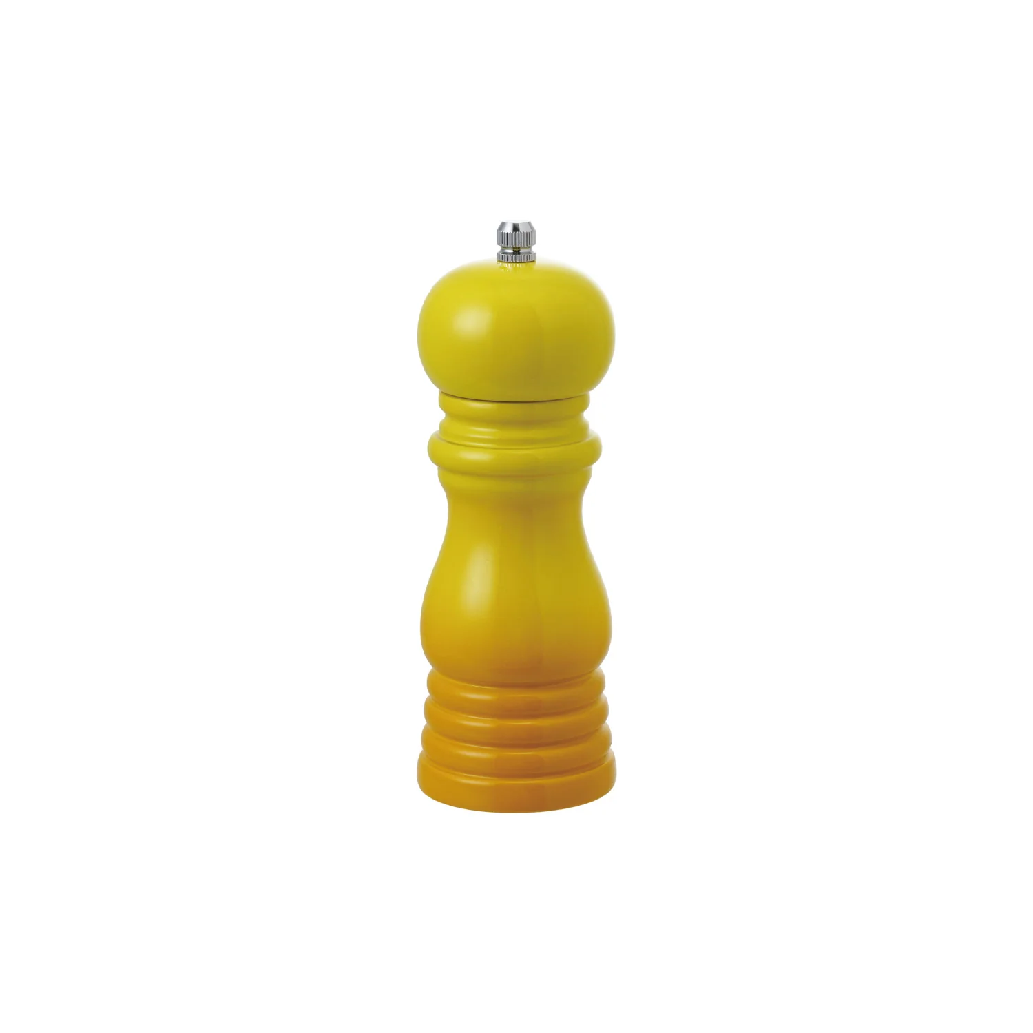 Yellow Enameled Rubberwood Pepper Mill - Image 2