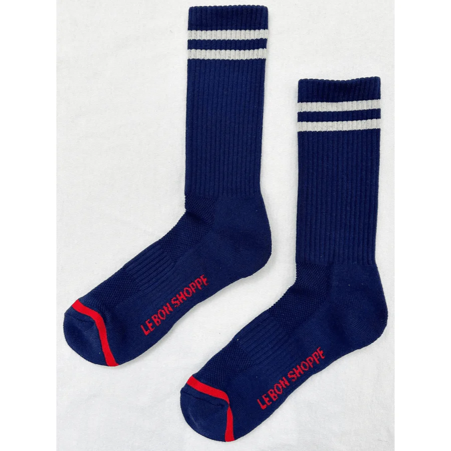 Extended Boyfriend Socks / Navy