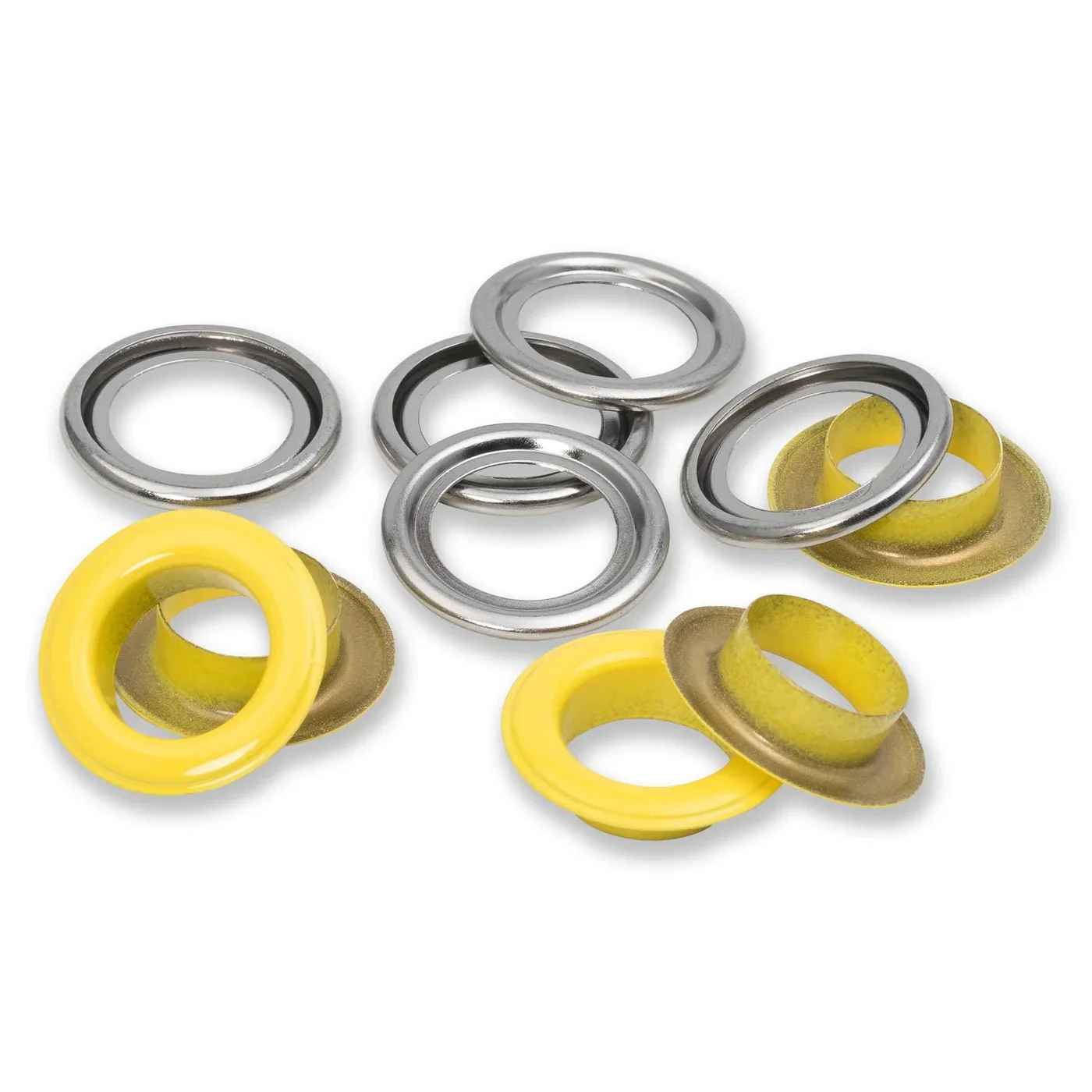 Eyelets with Washers 14 mm 15pc / Yellow