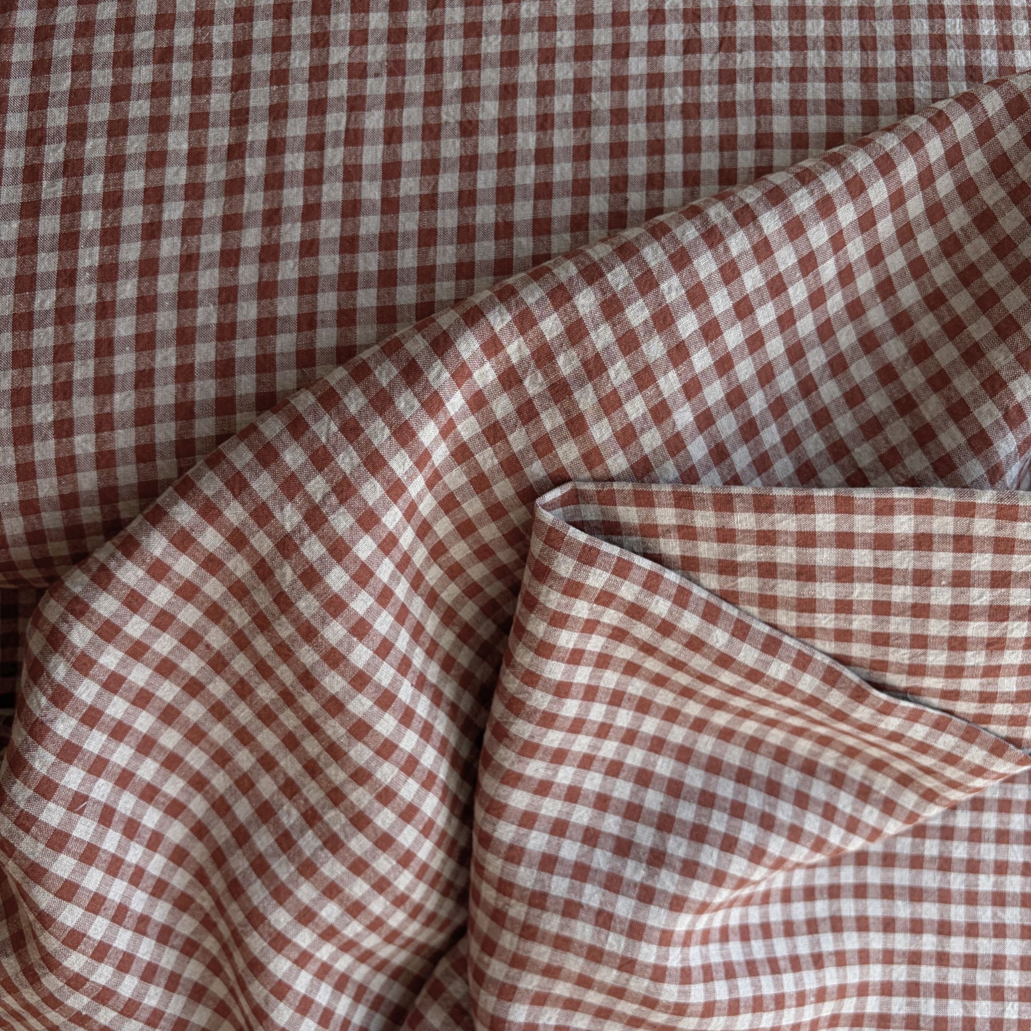 Farmhouse Check Linen / Chestnut