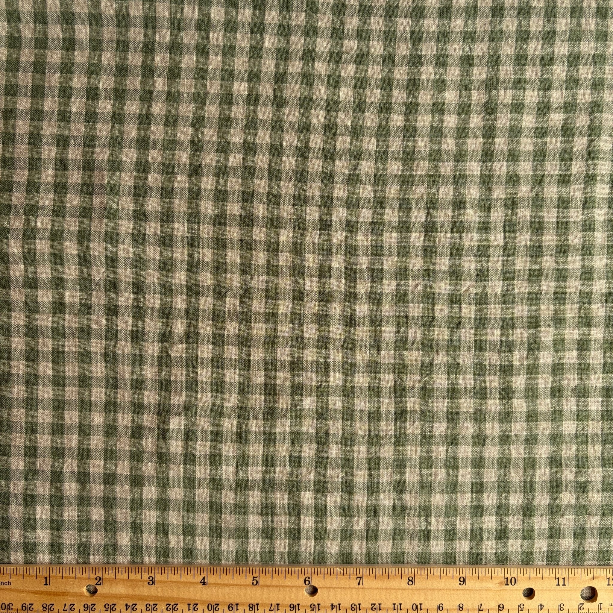 Farmhouse Check Linen / Sage - Image 4