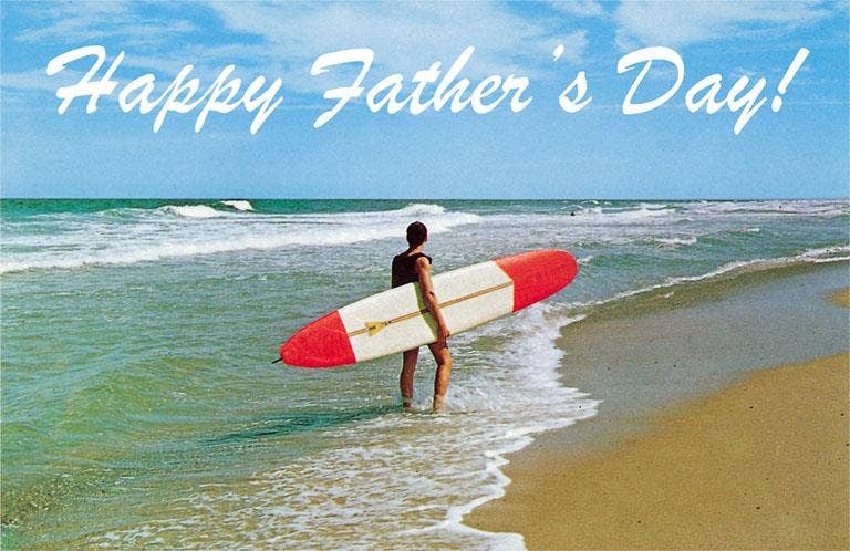 Father's Day Postcards / Happy Father's Day, Surfer on Shore