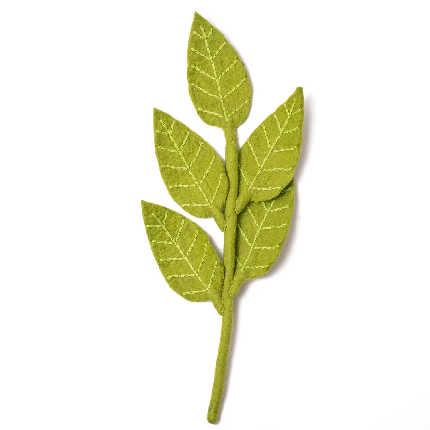 Felt Ash Leaf Lime Green