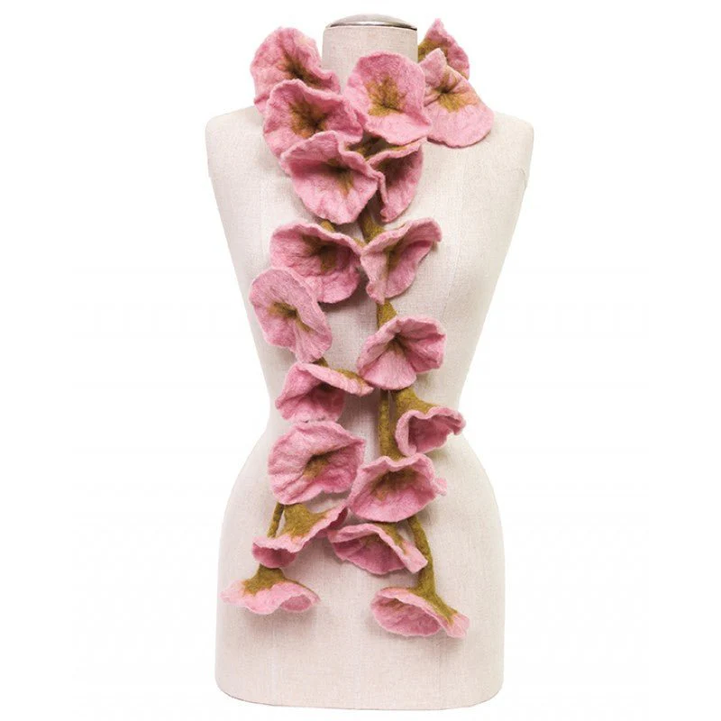 Felted Flower Scarf/Garland / Light Pink