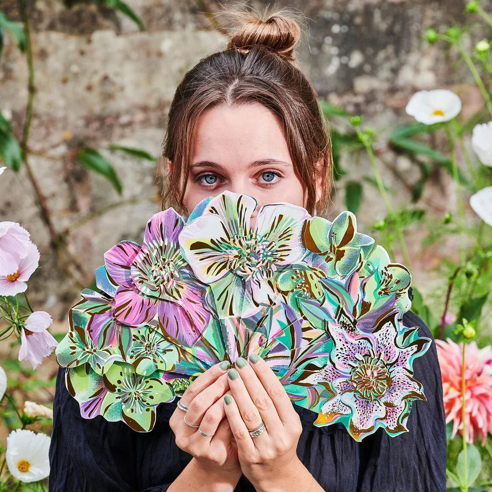 Floral Paper Fan - Image 3
