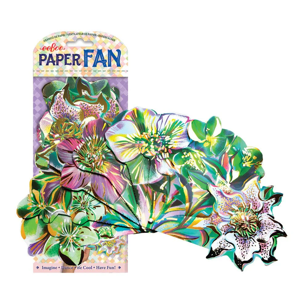 Floral Paper Fan - Image 4