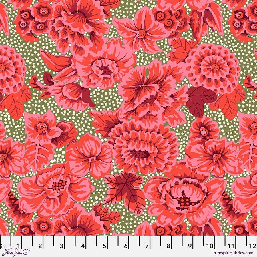 From the Archives / Floral with Dots / Red