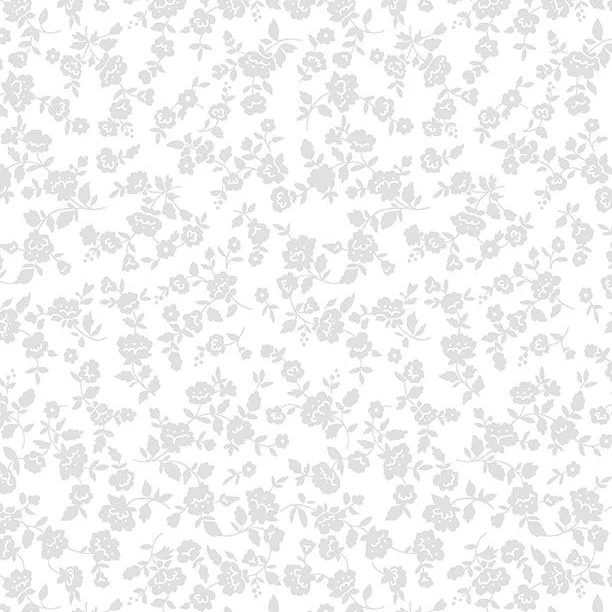 Garden Whispers / Small Floral / White on White