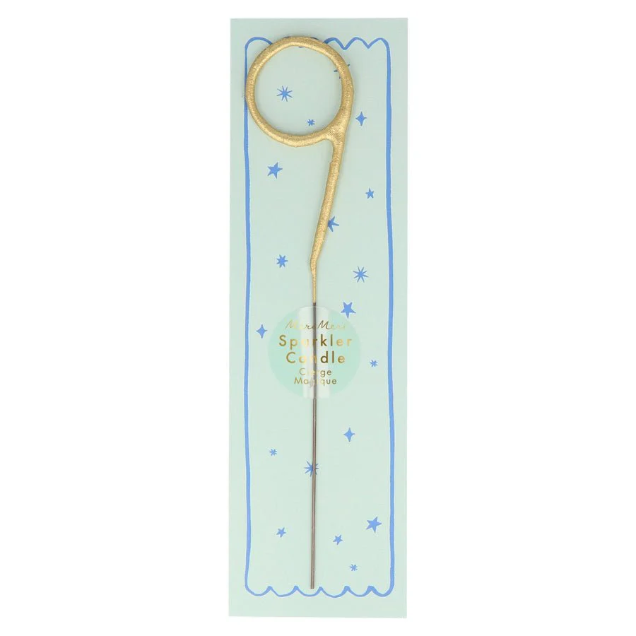 Gold Sparkler Numbers Candles / 9