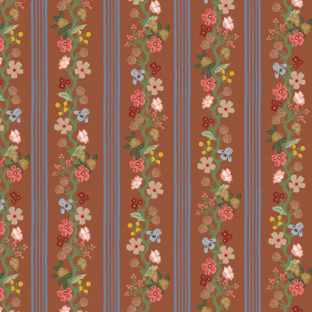 Gracie / Floral Trellis Stripe / Clay