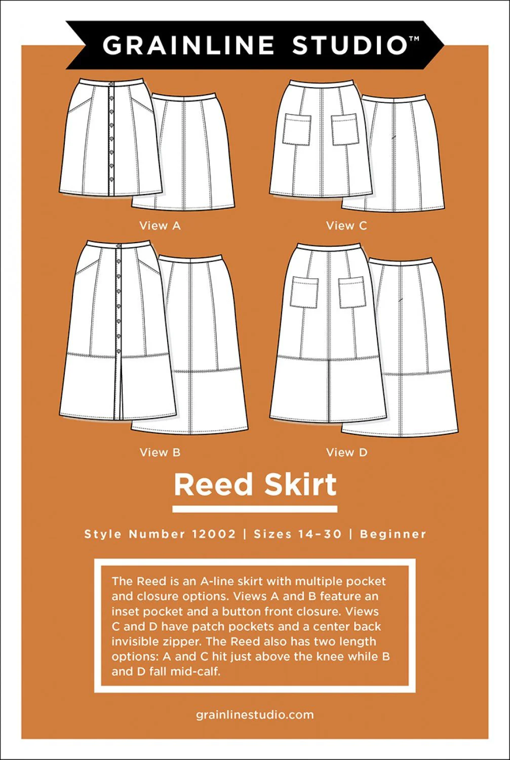 Reed Skirt / Curvy / Printed Pattern