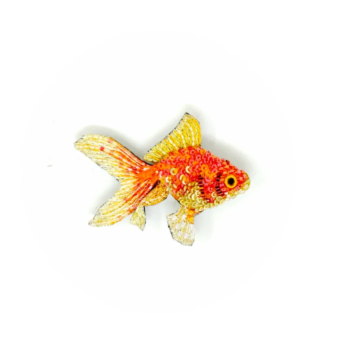 Hand Beaded Fantail Goldfish Brooch