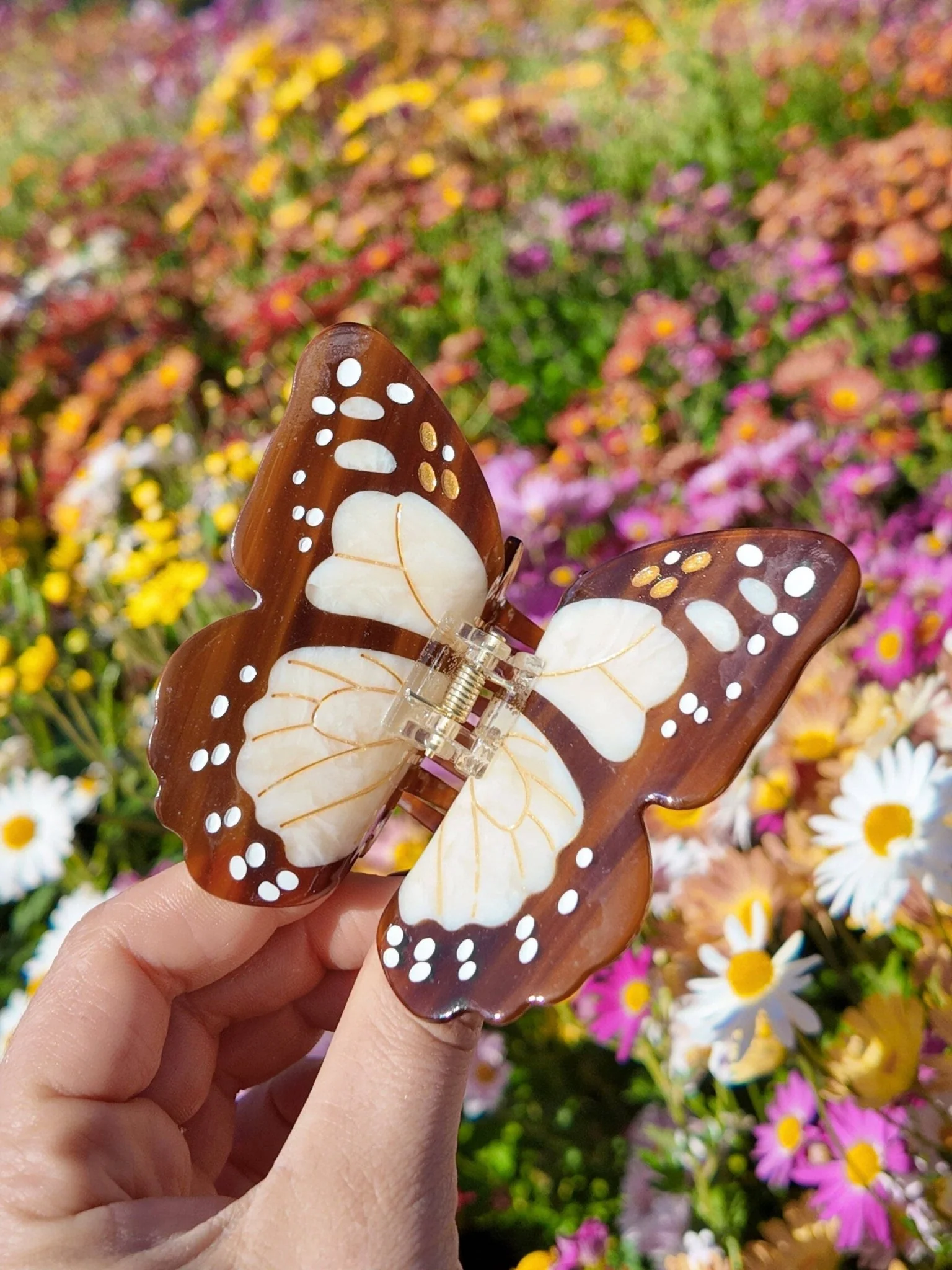 Hand-painted Boho Monarch Claw Hair Clip | Eco-Friendly - Image 4