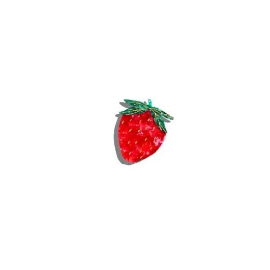 Hand-painted Strawberry Brooch