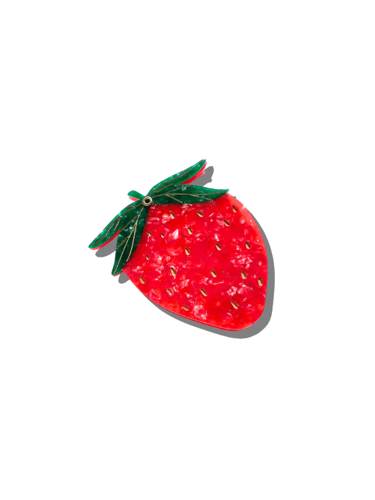 Hand-painted Strawberry Compact Mirror - Image 3