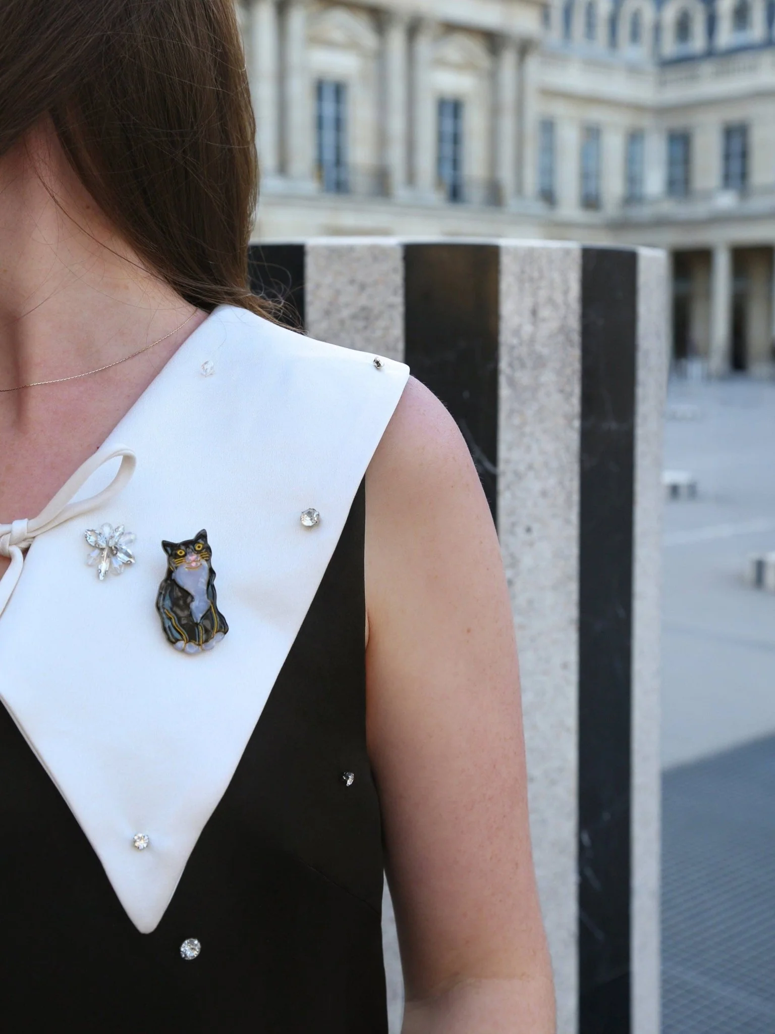 Hand-painted Tuxedo Cat Brooch - Image 3