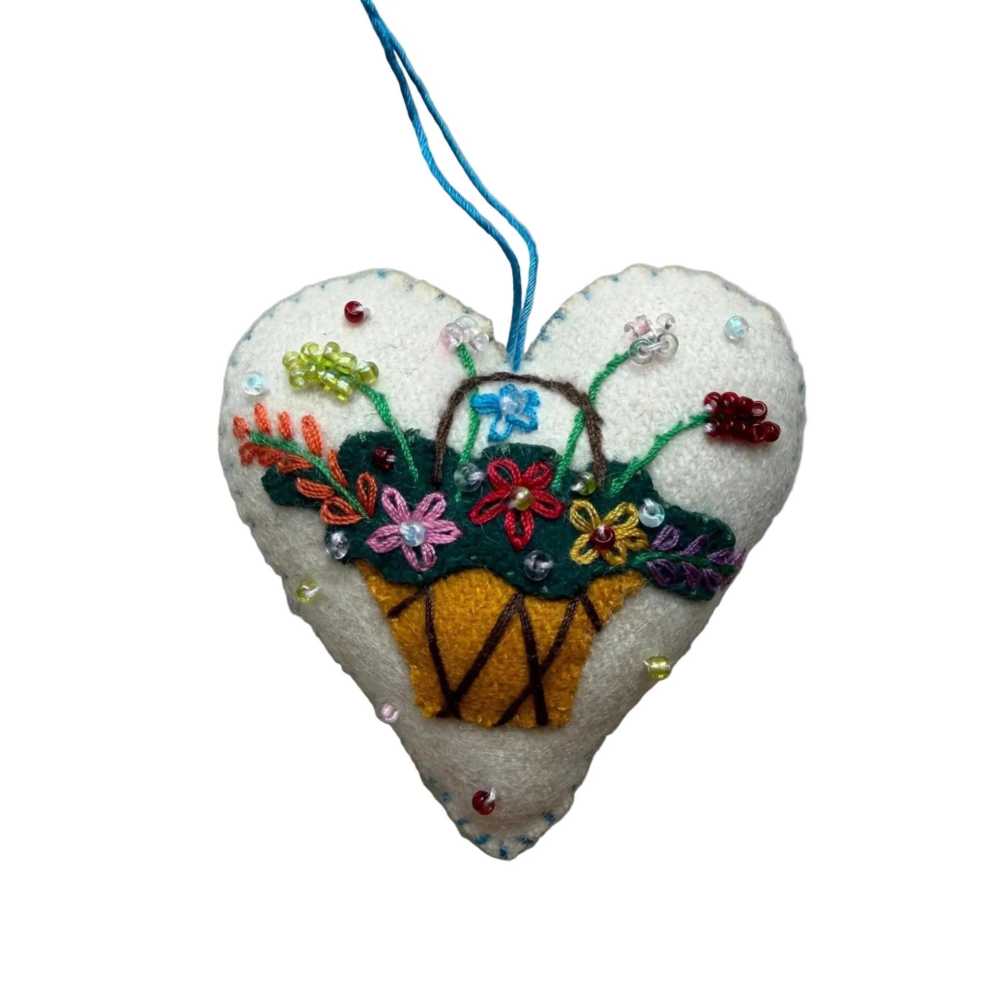 Heart with Flower Basket Ornament